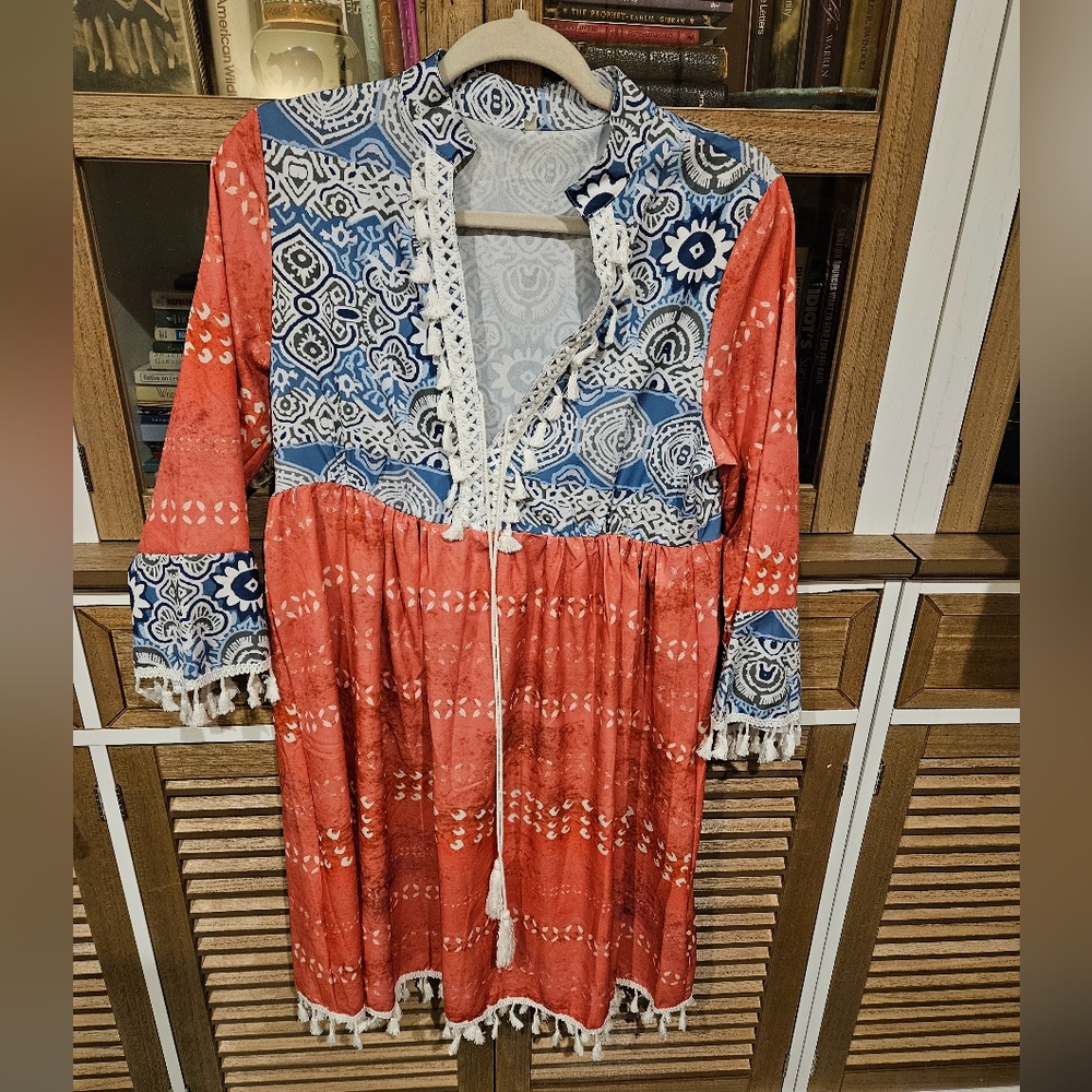 Tropical dress or swim cover